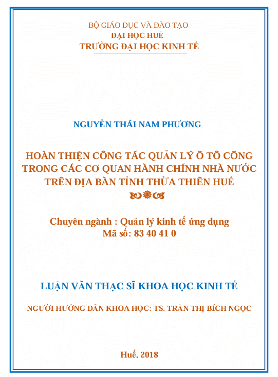 HOÀN THIỆN CÔNG TÁC QUẢN LÝ Ô TÔ CÔNG TRONG CÁC CƠ QUAN HÀNH CHÍNH NHÀ NƯỚC TRÊN ĐỊA BÀN TỈNH THỪA THIÊN HUẾ 1 Screenshot 2025 07 12 104722