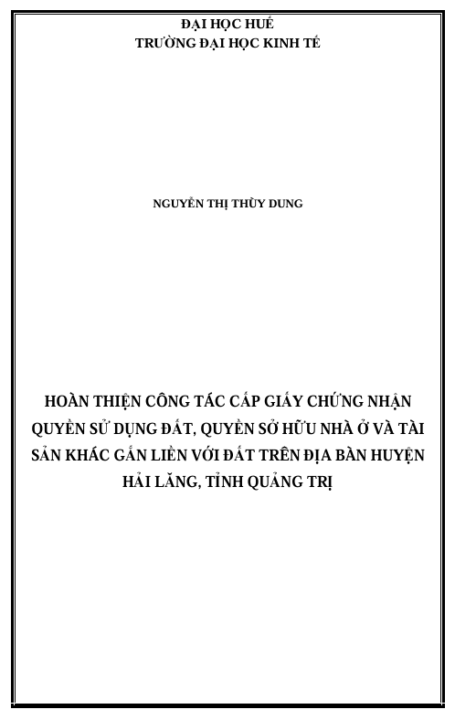 HOÀN THIỆN CÔNG TÁC CẤP GIẤY CHỨNG NHẬN QUYỀN SỬ DỤNG ĐẤT, QUYỀN SỞ HỮU NHÀ Ở VÀ TÀI SẢN KHÁC GẮN LIỀN VỚI ĐẤT TRÊN ĐỊA BÀN HUYỆN HẢI LĂNG, TỈNH QUẢNG TRỊ 1 Screenshot 2025 07 14 155124
