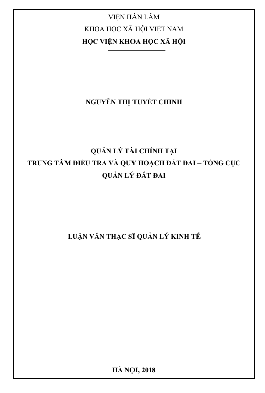QUẢN LÝ TÀI CHÍNH TẠI TRUNG TÂM ĐIỀU TRA VÀ QUY HOẠCH ĐẤT ĐAI – TỔNG CỤC QUẢN LÝ ĐẤT ĐAI 1 Screenshot 2025 07 15 142253