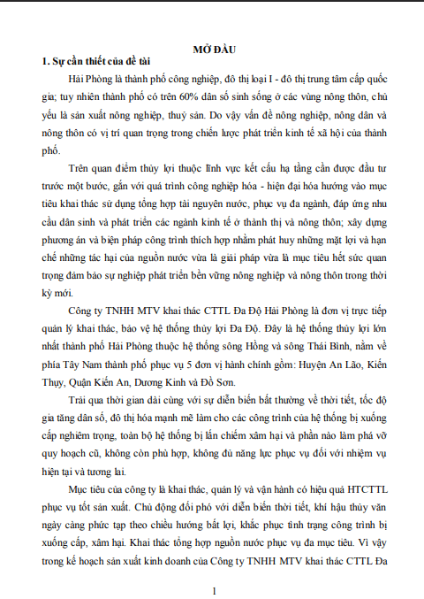 Biện pháp nâng cao hiệu quả khai thác hệ thống công trình thủy lợi của công ty TNHH MTV trình thủy lợi Đa Độ. 1 Anh chup man hinh 2025 08 16 101411