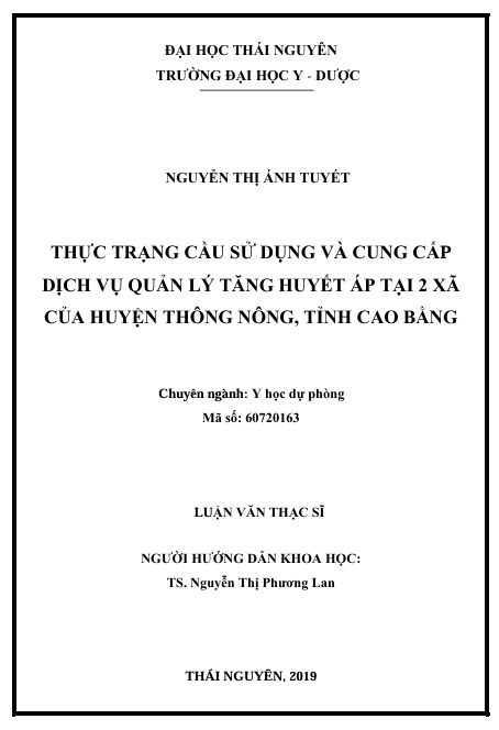 THỰC TRẠNG CẦU SỬ DỤNG VÀ CUNG CẤP DỊCH VỤ QUẢN LÝ TĂNG HUYẾT ÁP TẠI 2 XÃ CỦA HUYỆN THÔNG NÔNG, TỈNH CAO BẰNG 1 Screenshot 2025 08 03 102615