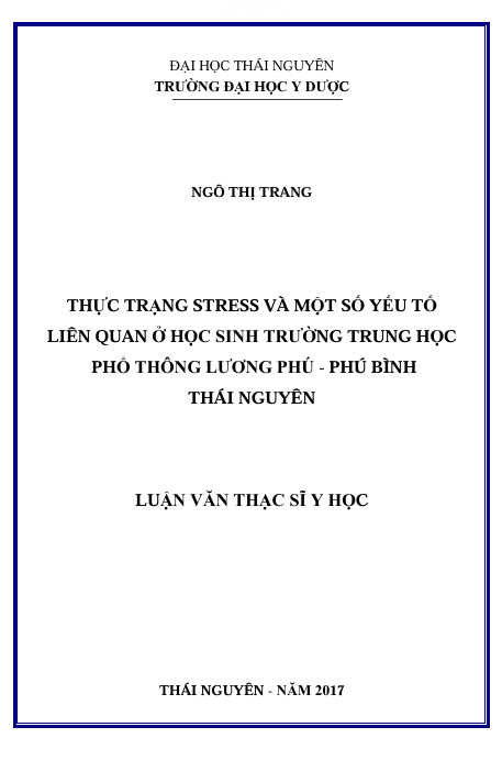 THỰC TRẠNG STRESS VÀ MỘT SỐ YẾU TỐ LIÊN QUAN Ở HỌC SINH TRƯỜNG TRUNG HỌC PHỔ THÔNG LƯƠNG PHÚ - PHÚ BÌNH THÁI NGUYÊN 1 Screenshot 2025 08 03 131721