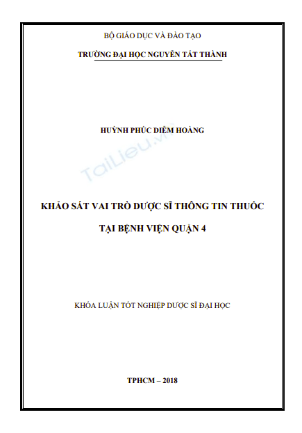 Khóa luận tốt nghiệp Dược sĩ: Khảo sát vai trò dược sĩ thông tin thuốc tại bệnh viện quận 4 1 Anh chup man hinh 2025 09 04 143251