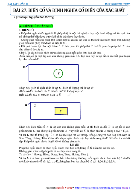Bài 27. Biến cố và định nghĩa cổ điển của xác suất 1 Anh chup man hinh 2025 09 09 184335