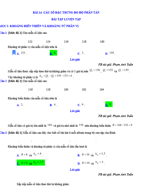 CHƯƠNG V- BÀI 14 CÁC SỐ ĐẶC TRƯNG ĐO ĐỘ PHÂN TÁN 1 Anh chup man hinh 2025 09 13 194508