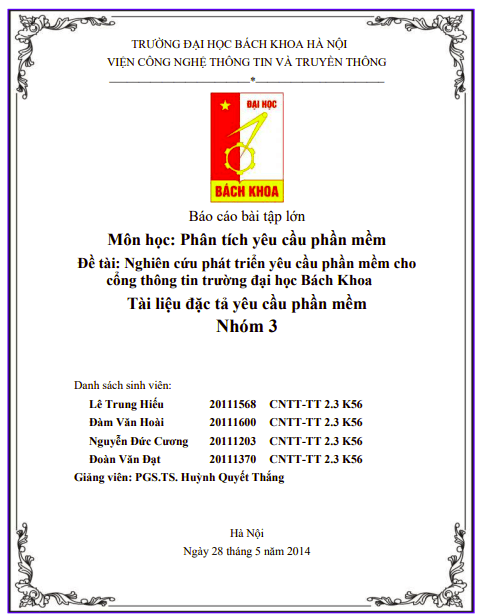 Báo cáo bài tập lớn Phân tích yêu cầu phần mềm: Nghiên cứu phát triển yêu cầu phần mềm cho cổng thông tin trường ĐH Bách khoa 1 Anh chup man hinh 2025 09 22 225533